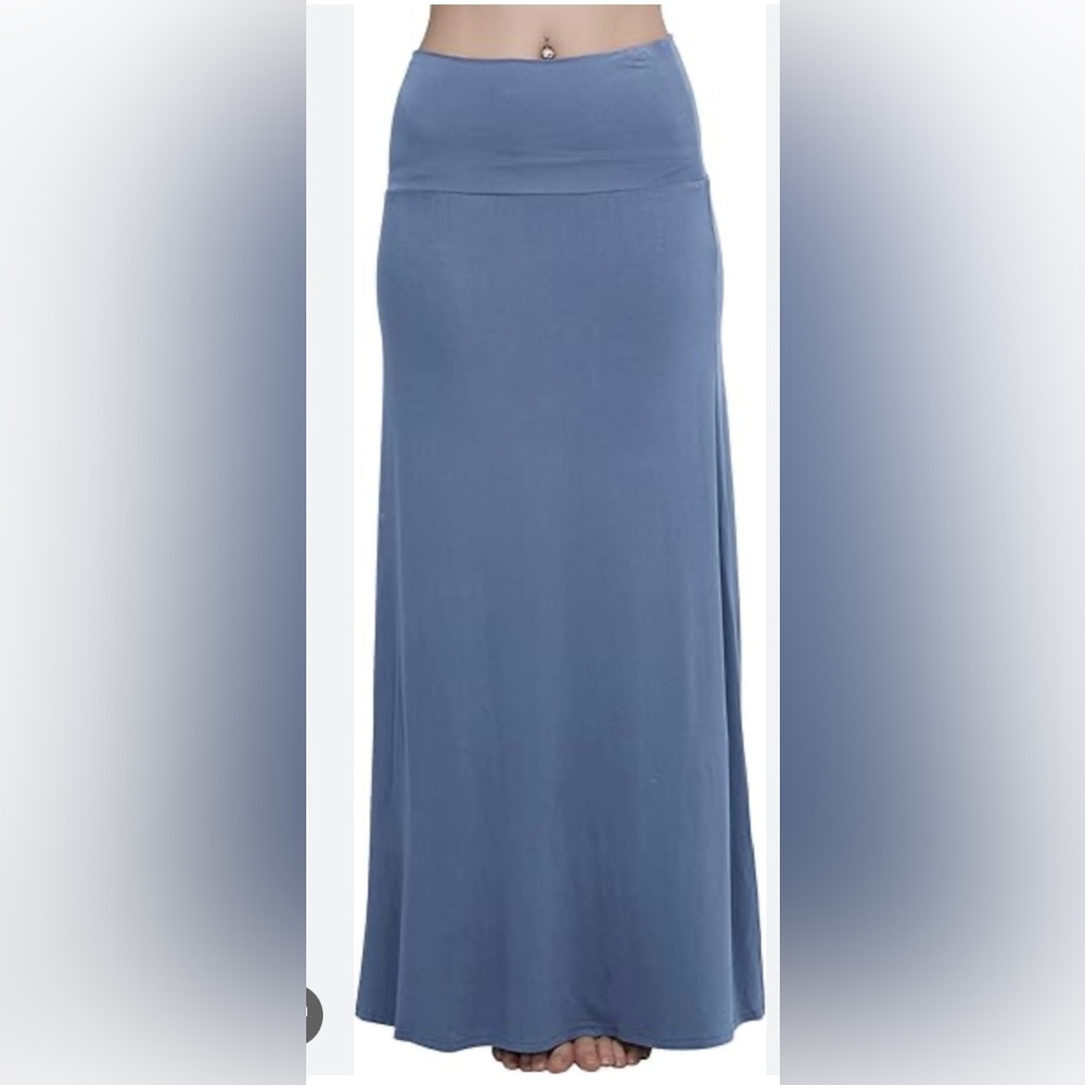 Everyday Slate Blue Maxi Skirt for Women